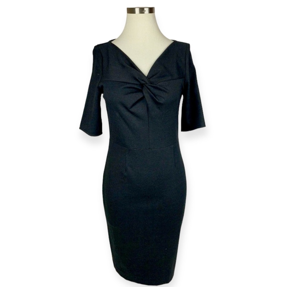 Banana Republic Black Twist Front Sheath Dress Size 6 NWOT